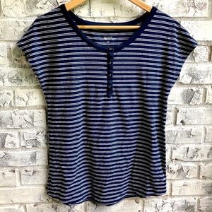 Gilligan & O’Malley Navy Striped Sleep Shirt Small
